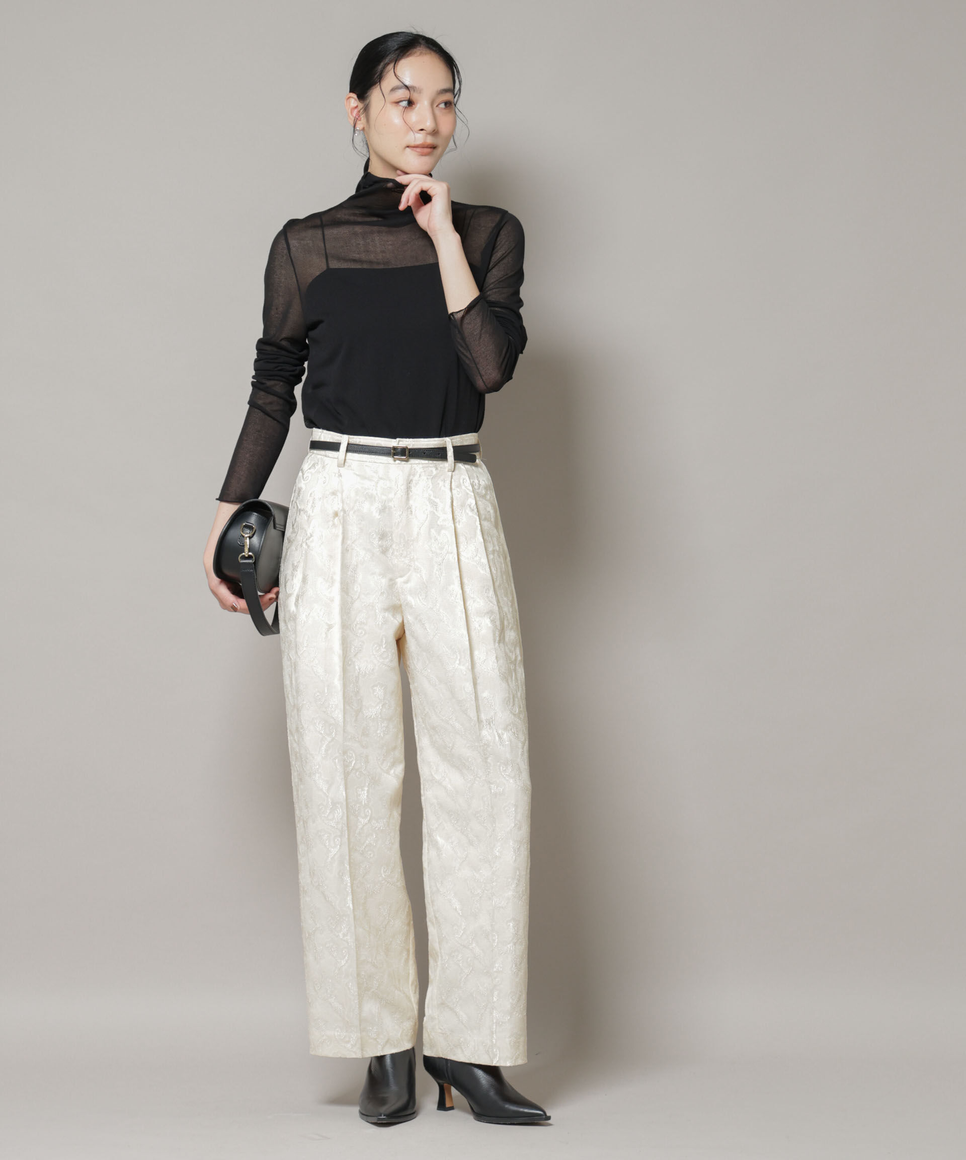 nano･universe「ジャガードタックパンツ」|チノ|