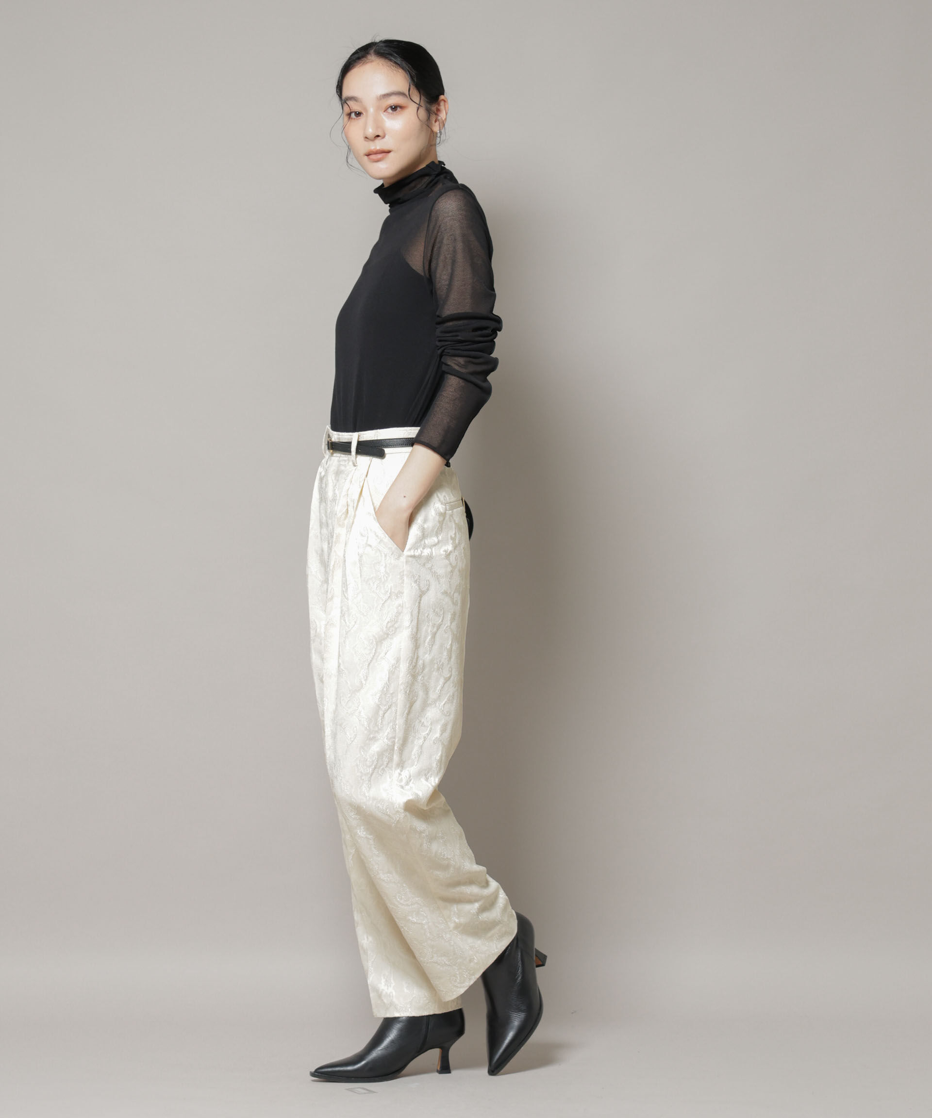 nano･universe「ジャガードタックパンツ」|チノ|