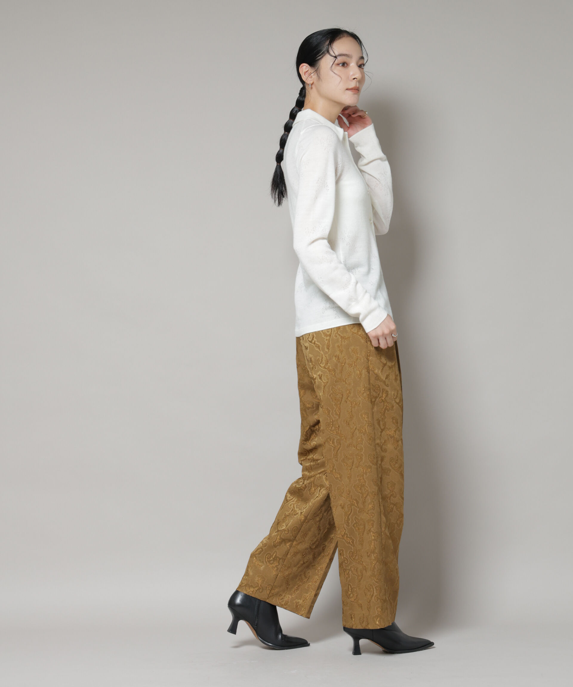 nano･universe「ジャガードタックパンツ」|チノ|