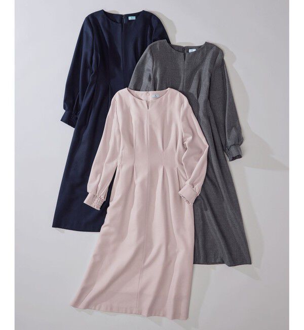 組曲「ウールジョーゼット スリットネックワンピース」|ワンピース|