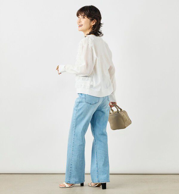 NOLLEY'S「《手洗い可能》チュールフリンジVネックカーディガン」|カーディガン|