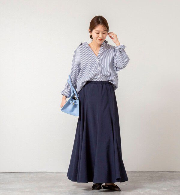 NOLLEY'S「【WEB＆一部店舗限定色アイテム】ウォッシャブルヴィンテージタフタマチ入りマキシスカート」|スカート|