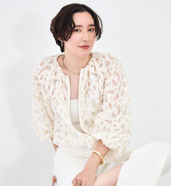 NOLLEY'S「《セットアップ対応》【KIRYU】ウォッシャブルラメジャガードブルゾン」|ブルゾン・スタジャン|