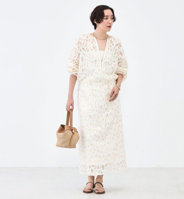 NOLLEY'S「《セットアップ対応》【KIRYU】ウォッシャブルラメジャガードブルゾン」|ブルゾン・スタジャン|