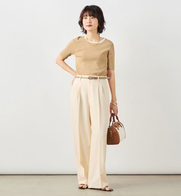 NOLLEY'S sophi「《セットアップ対応》ウォッシャブルスラブオックスタックワイドパンツ」|その他|