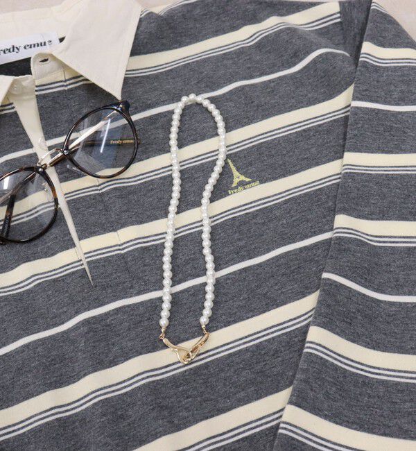 fredy emue「フロントメタルフックパールネックレス」|ネックレス|