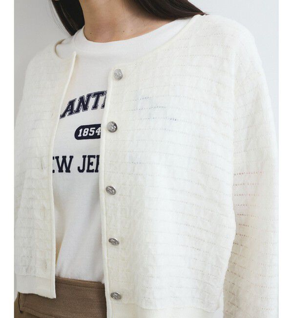 VIS「オーガンジーメタルボタンニットカーディガン」|カーディガン|