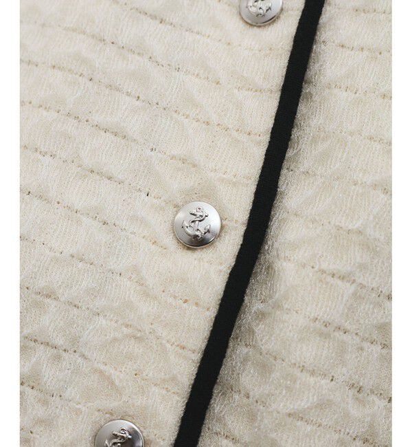 VIS「オーガンジーメタルボタンニットカーディガン」|カーディガン|