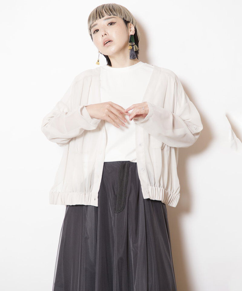  「シフォンギャザーブルゾン」|ブルゾン・スタジャン|