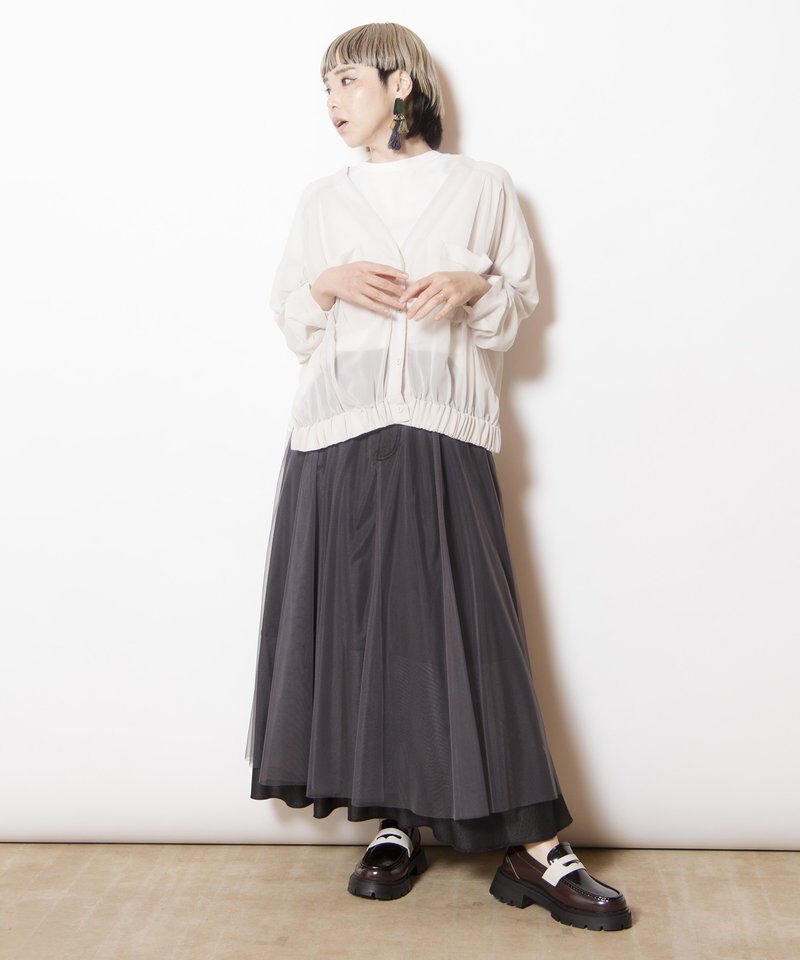  「シフォンギャザーブルゾン」|ブルゾン・スタジャン|