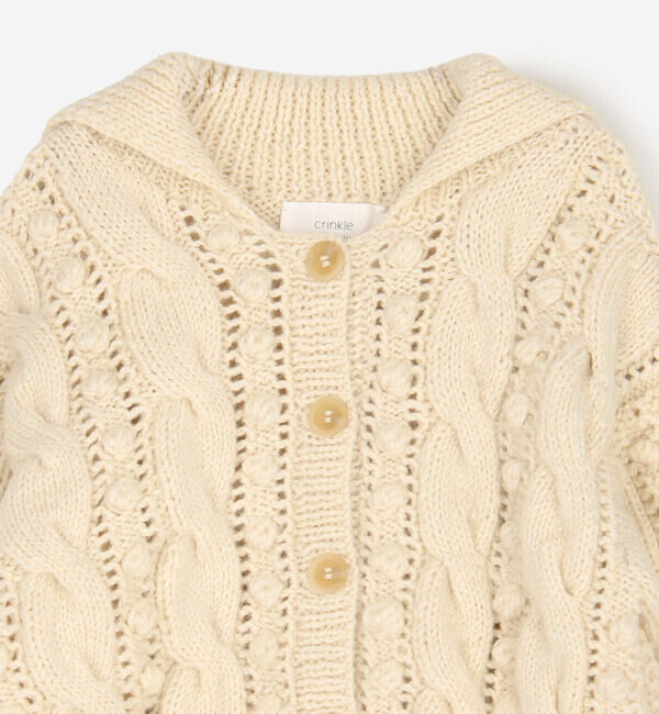  「crinkle crinkle crinkle | ポップコーン ハンドニットカーディガン WOMEN」|ニット・セーター|