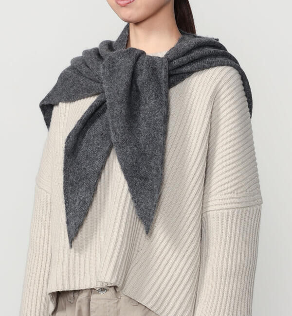  「roberto collina | ニット バンダナ UNISEX」|バンダナ・スカーフ|GREY系1