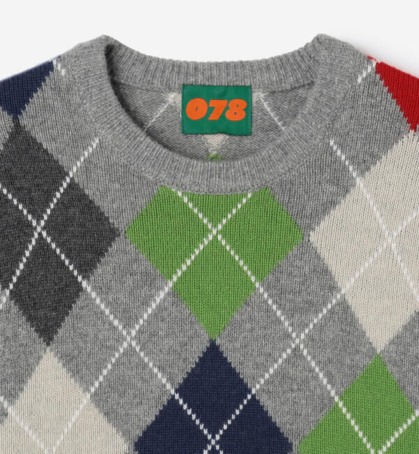  「078 CITE | アーガイル ニットプルオーバー MEN」|ニット・セーター|