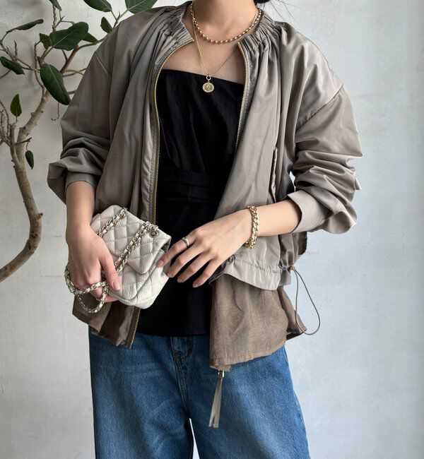  「【WEB限定】シアーヘムノーカラーブルゾン」|ブルゾン・スタジャン|