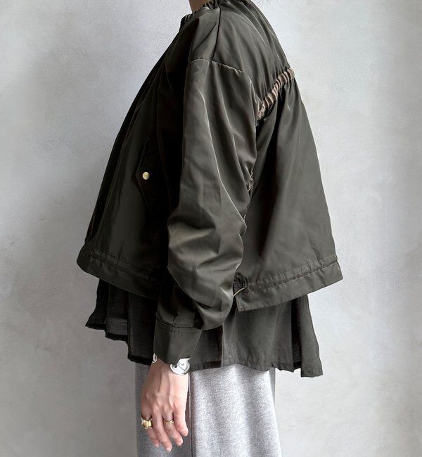  「【WEB限定】シアーヘムノーカラーブルゾン」|ブルゾン・スタジャン|