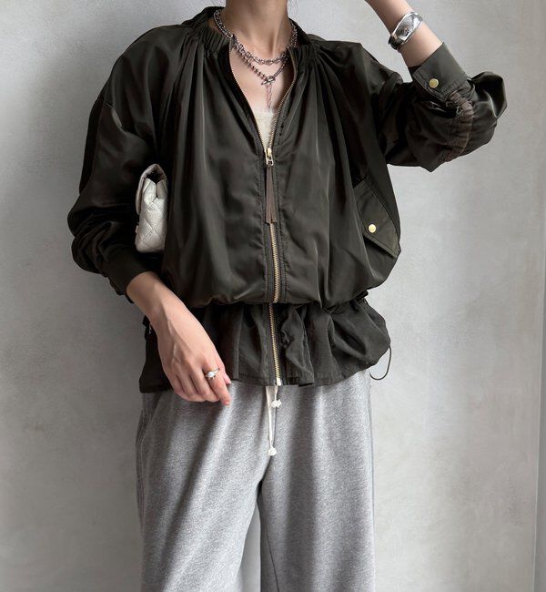  「【WEB限定】シアーヘムノーカラーブルゾン」|ブルゾン・スタジャン|