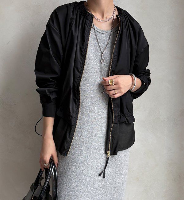  「【WEB限定】シアーヘムノーカラーブルゾン」|ブルゾン・スタジャン|