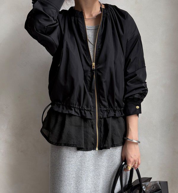  「【WEB限定】シアーヘムノーカラーブルゾン」|ブルゾン・スタジャン|