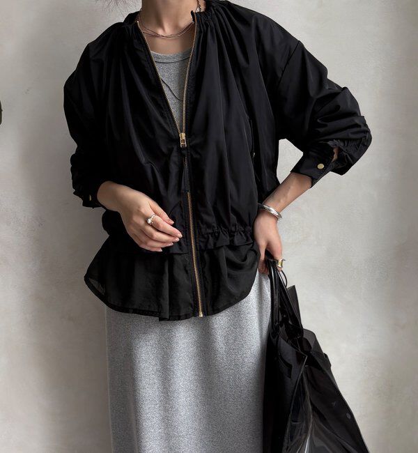  「【WEB限定】シアーヘムノーカラーブルゾン」|ブルゾン・スタジャン|