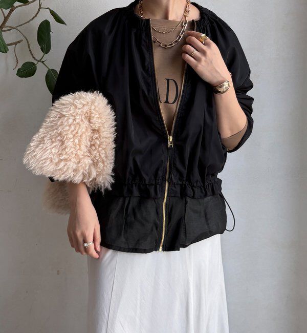  「【WEB限定】シアーヘムノーカラーブルゾン」|ブルゾン・スタジャン|