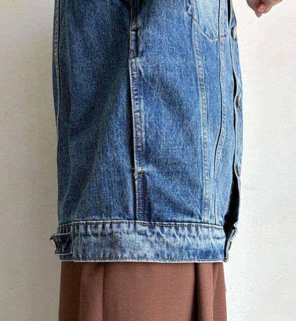  「【WEB限定】ノーカラーデニムジャケット」|ブルゾン・スタジャン|