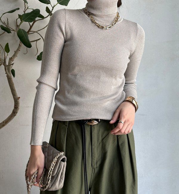  「【WEB限定】ラメタートルネックプルオーバー」|ニット・セーター|