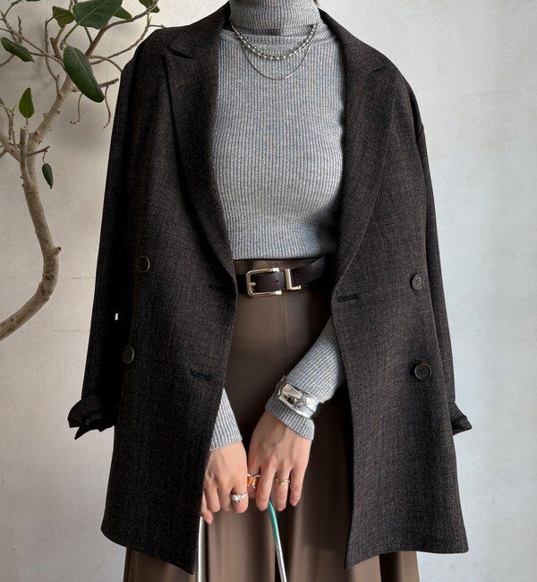  「【WEB限定】ラメタートルネックプルオーバー」|ニット・セーター|グレー