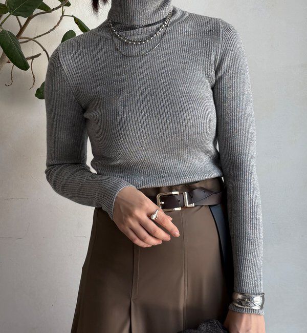  「【WEB限定】ラメタートルネックプルオーバー」|ニット・セーター|