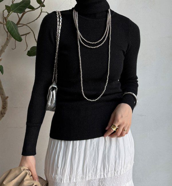  「【WEB限定】ラメタートルネックプルオーバー」|ニット・セーター|