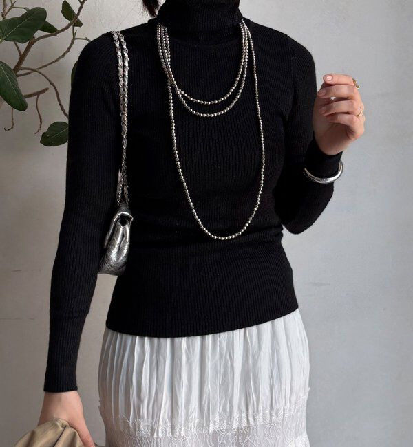  「【WEB限定】ラメタートルネックプルオーバー」|ニット・セーター|