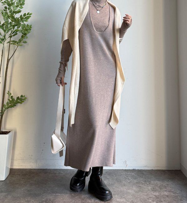  「【WEB限定】リブニット＋Uネックニットワンピースセット」|スーツ|