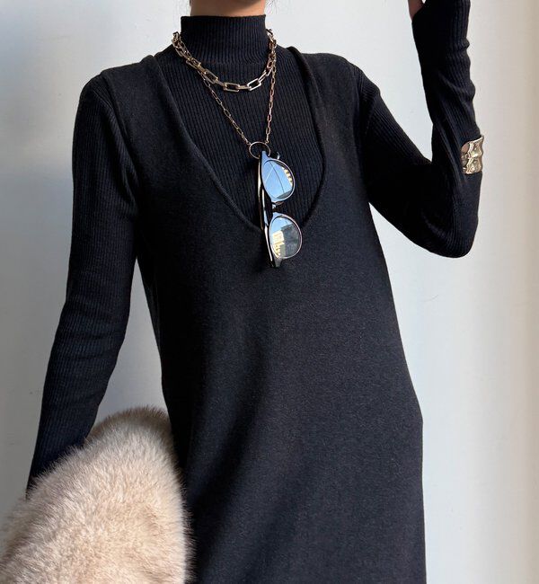  「【WEB限定】リブニット＋Uネックニットワンピースセット」|スーツ|