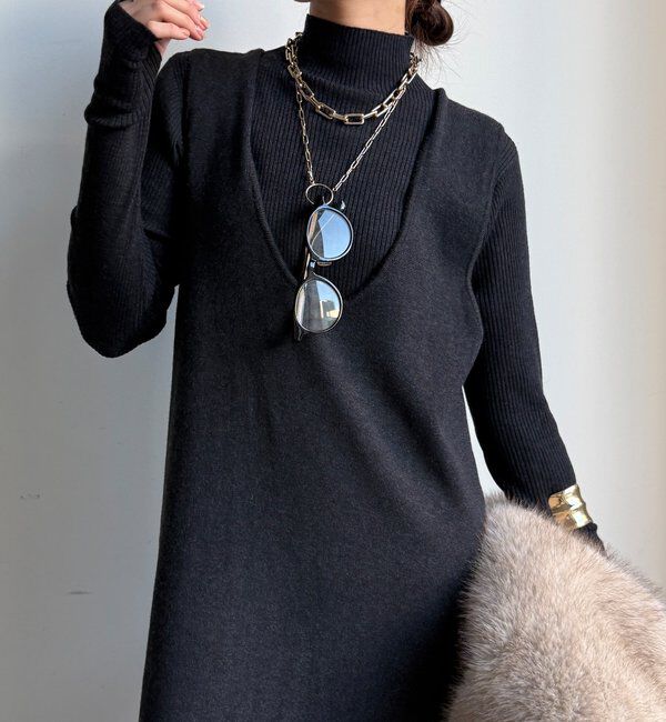  「【WEB限定】リブニット＋Uネックニットワンピースセット」|スーツ|