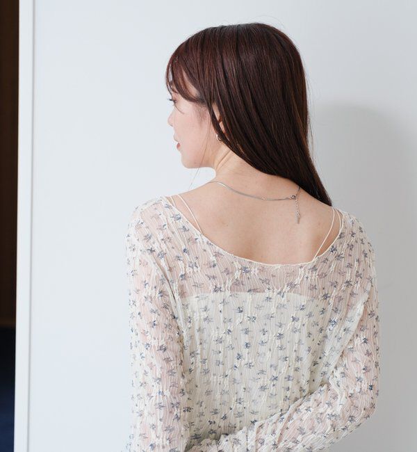  「【2WAY】シアーフラワーレースカーディガン」|カーディガン|