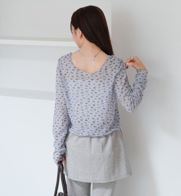  「【2WAY】シアーフラワーレースカーディガン」|カーディガン|