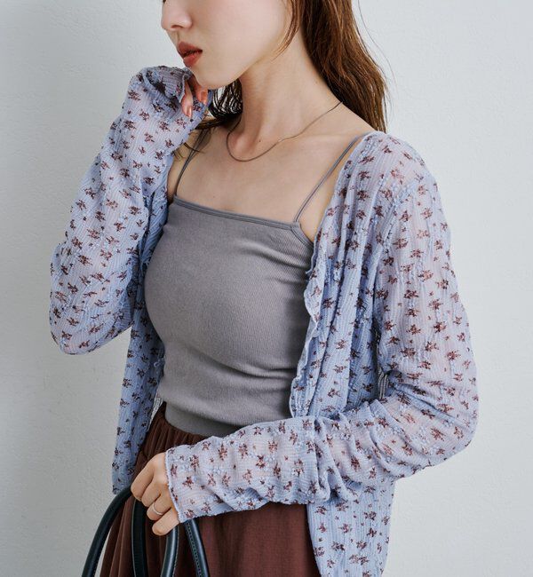  「【2WAY】シアーフラワーレースカーディガン」|カーディガン|