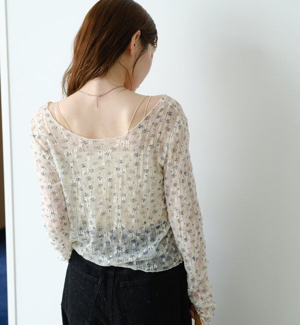  「【2WAY】シアーフラワーレースカーディガン」|カーディガン|