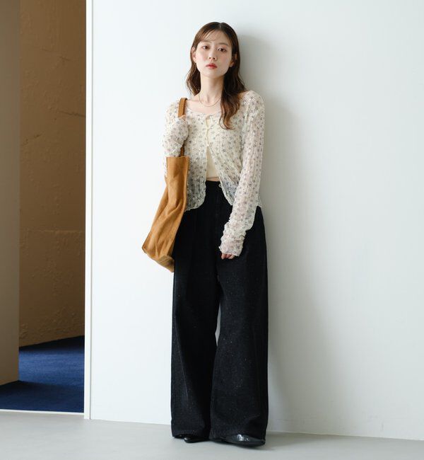  「【2WAY】シアーフラワーレースカーディガン」|カーディガン|