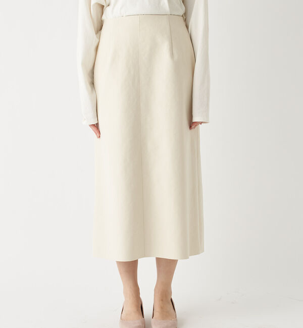  「【《定番人気アイテム》手洗い可】エコスウェードセミストレートスカート」|スカート|
