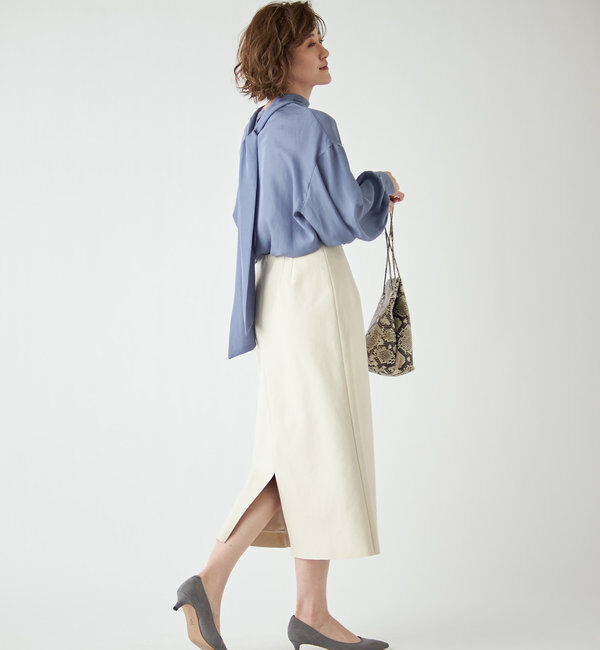  「【《定番人気アイテム》手洗い可】エコスウェードセミストレートスカート」|スカート|