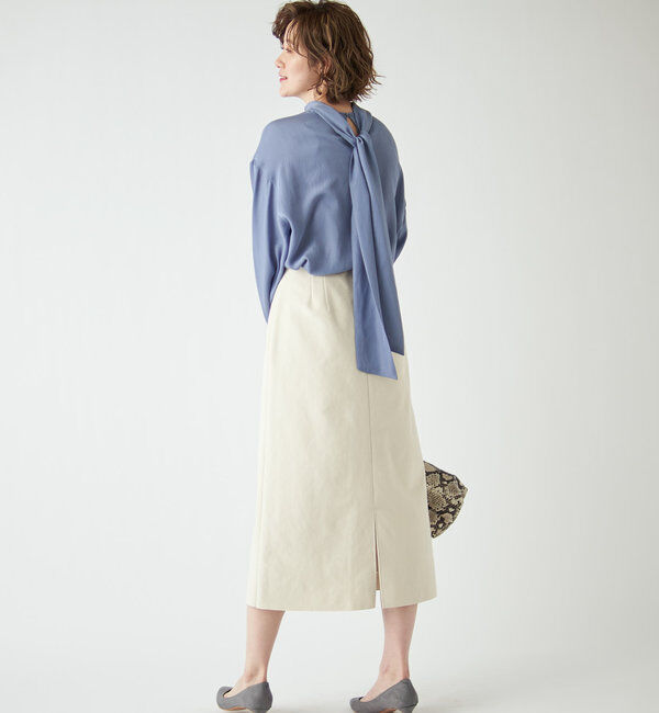  「【《定番人気アイテム》手洗い可】エコスウェードセミストレートスカート」|スカート|