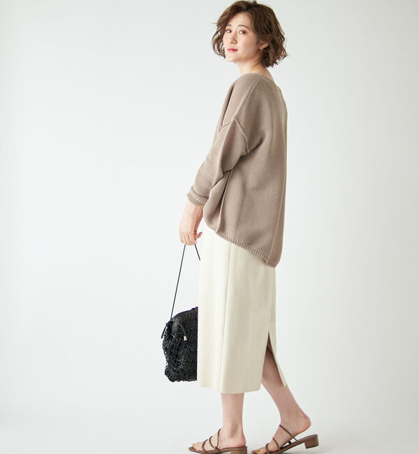  「【《定番人気アイテム》手洗い可】エコスウェードセミストレートスカート」|スカート|