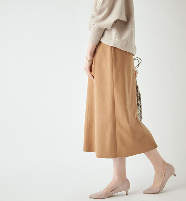  「【《定番人気アイテム》手洗い可】エコスウェードセミストレートスカート」|スカート|