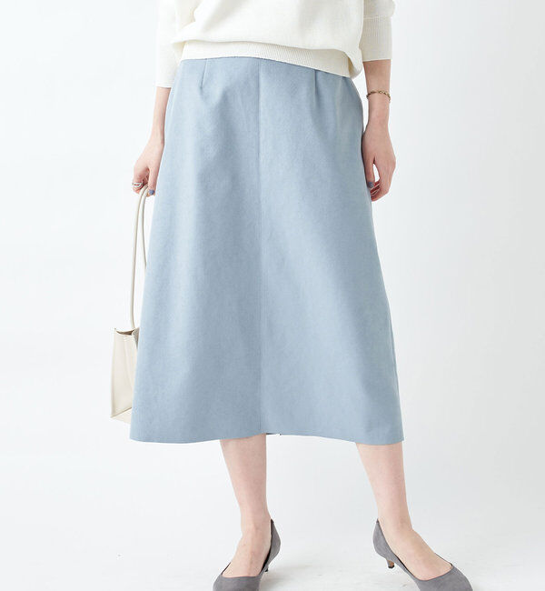  「【《定番人気アイテム》手洗い可】エコスウェードセミストレートスカート」|スカート|
