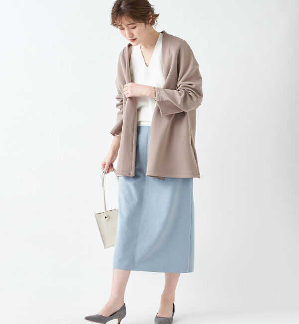  「【《定番人気アイテム》手洗い可】エコスウェードセミストレートスカート」|スカート|