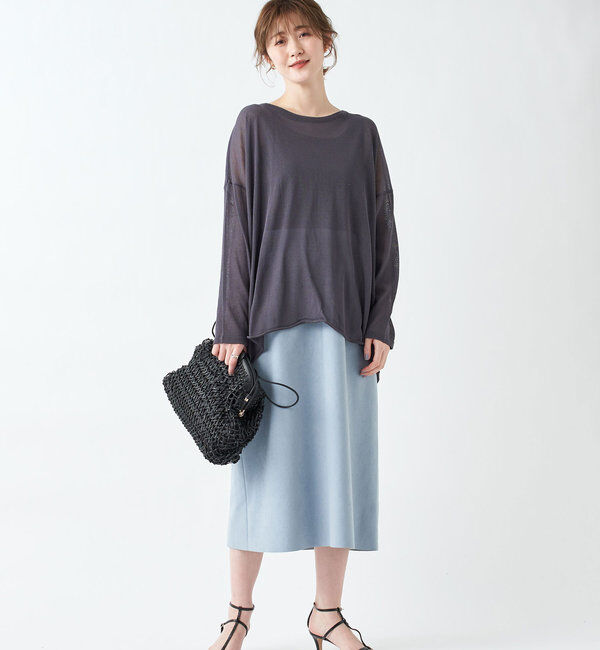  「【《定番人気アイテム》手洗い可】エコスウェードセミストレートスカート」|スカート|