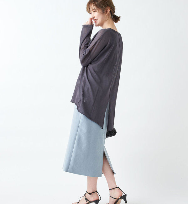  「【《定番人気アイテム》手洗い可】エコスウェードセミストレートスカート」|スカート|