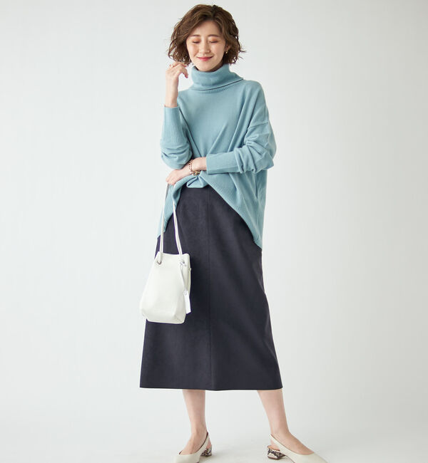  「【《定番人気アイテム》手洗い可】エコスウェードセミストレートスカート」|スカート|