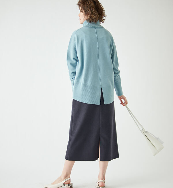  「【《定番人気アイテム》手洗い可】エコスウェードセミストレートスカート」|スカート|