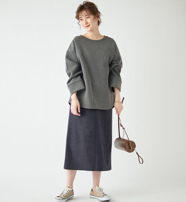  「【《定番人気アイテム》手洗い可】エコスウェードセミストレートスカート」|スカート|